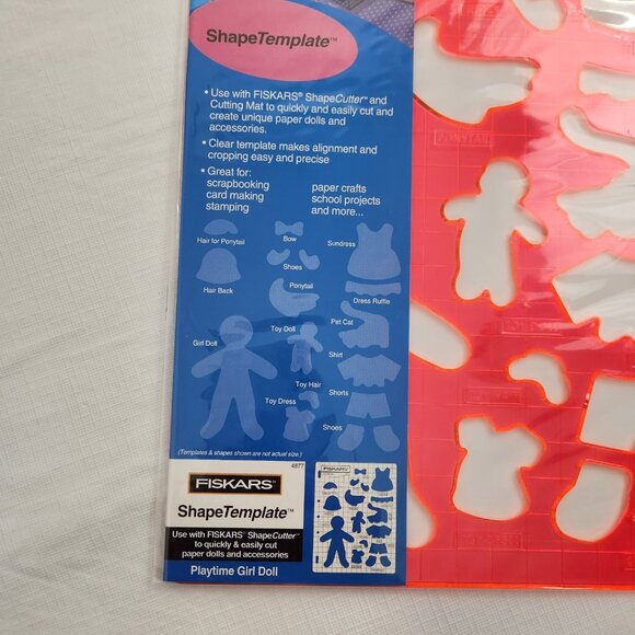 Fiskars Shape Template Plastic Pink Playtime Girl Doll - Picture 4 of 5